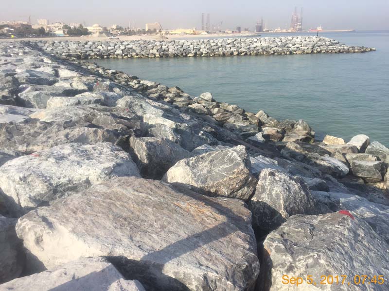 Sharjah Corniche Revetment – Revetment Construction Site Execution